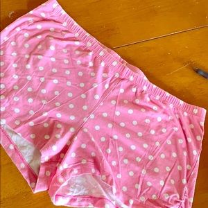 Pink polka dot lounge shorts